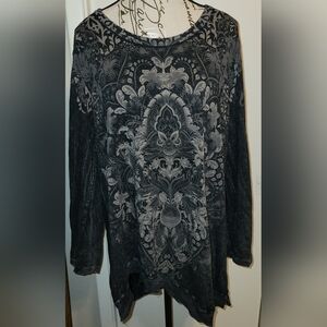 Jess & Jane Mineral Washed Tunic Top Sz Med